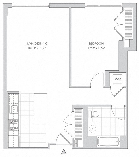 one-bedroom apartment floor plan
