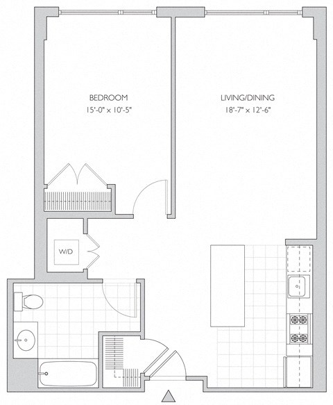 one-bedroom apartment floor plan