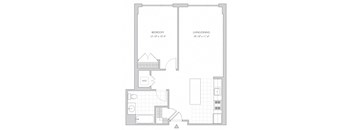 one-bedroom apartment floor plan