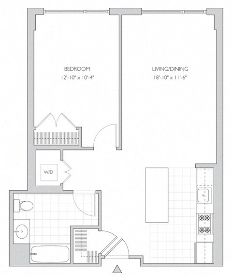 one-bedroom apartment floor plan