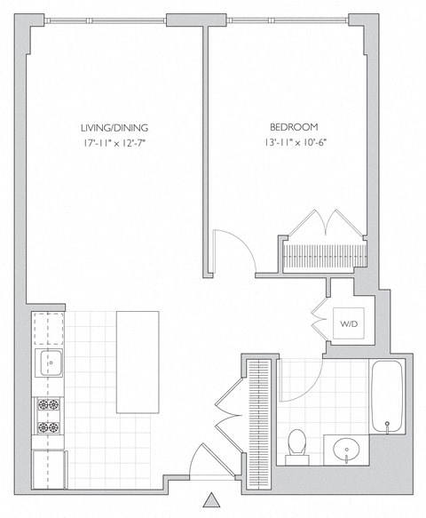 one-bedroom apartment floor plan