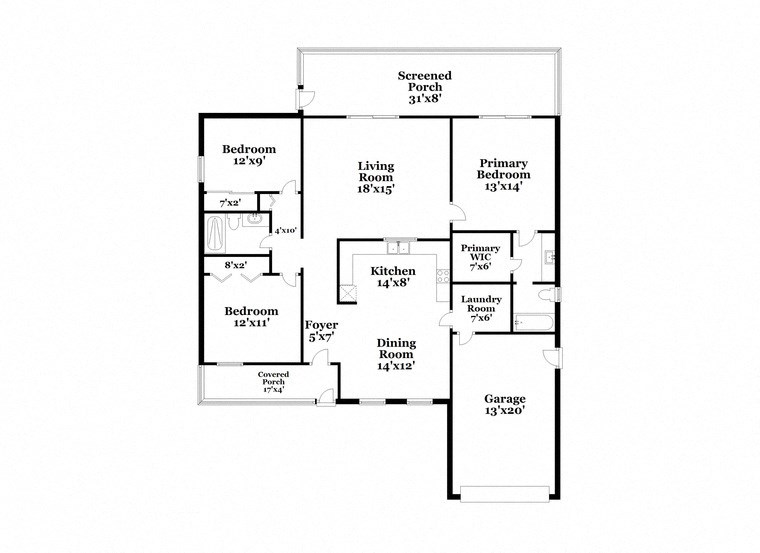 a floor plan of a house with two floors and a garage