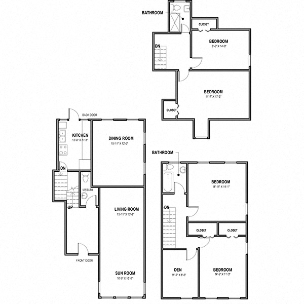 4 Bedroom 2.5 Bath Floor Plan