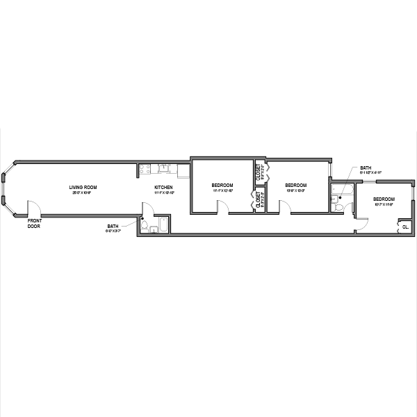 3 BR, 1.5 Bath