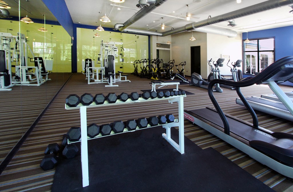 Apartments set in a nature preserve with huge fitness center at Claremont Apartments in Minnetonka, Minnesota