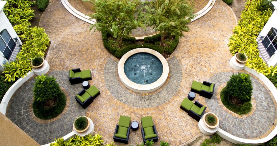 Luxury apartments near the Galleria with meditation cove, Italian garden, and fountains at Tuscany Court Apartments in Houston.