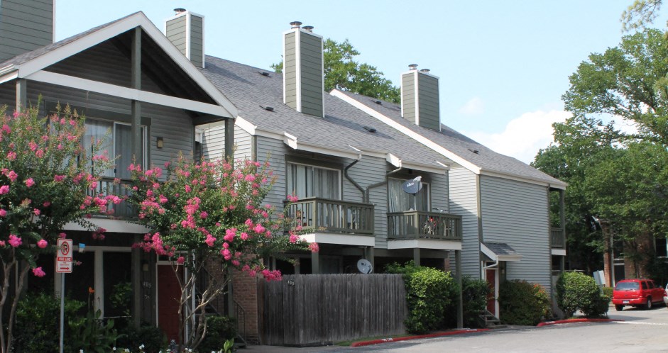 Gated apartment community conveniently located in the Bayou area of Houston with lush landscaping, scenic views, and reserved and covered parking.