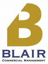 The image is a logo for Blair Commercial Management.
