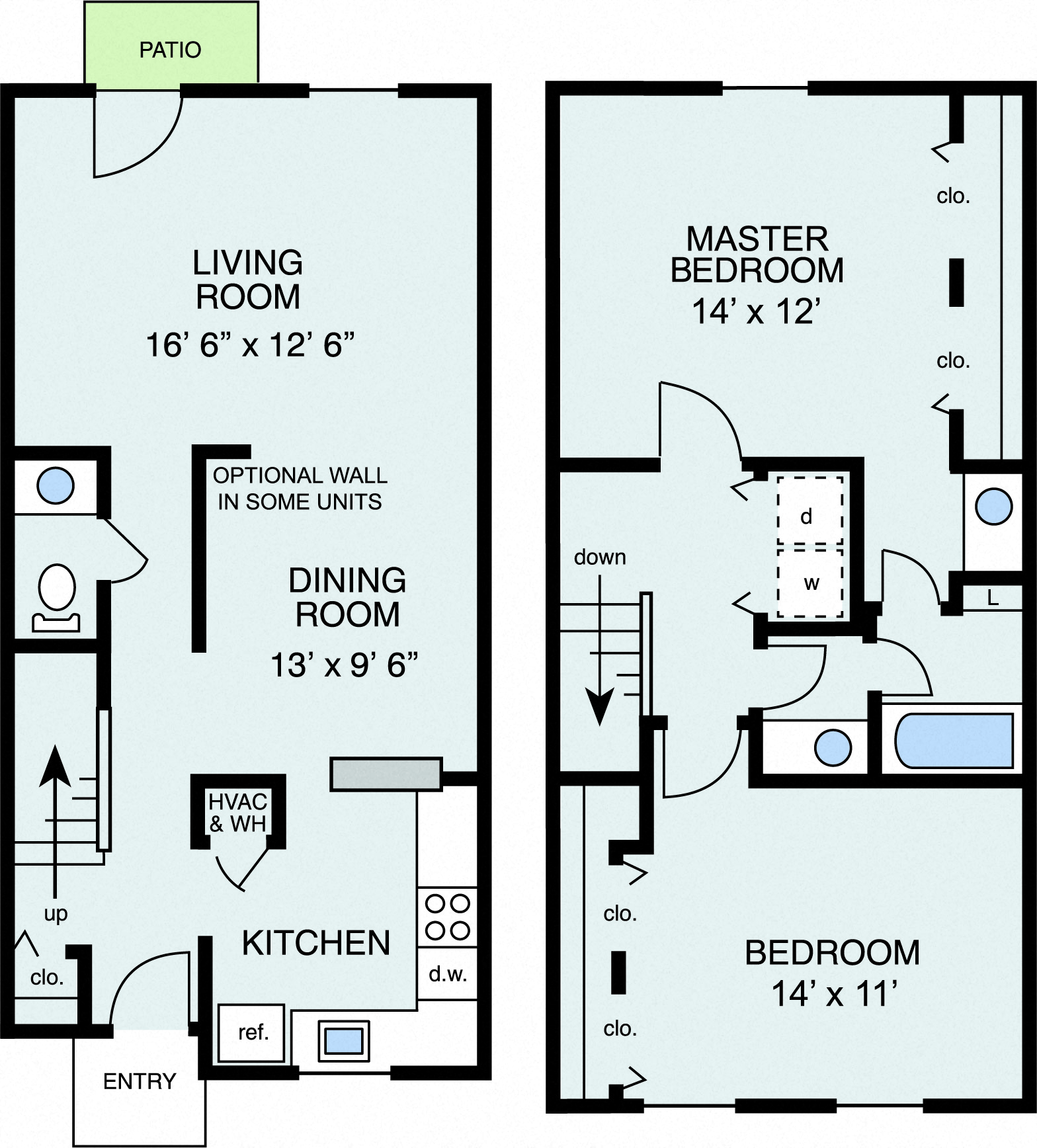 2 bedroom townhouse