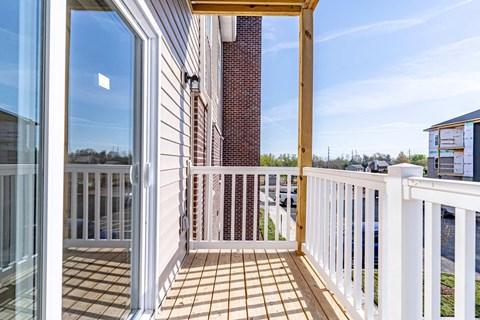 the deck has a view of the city
