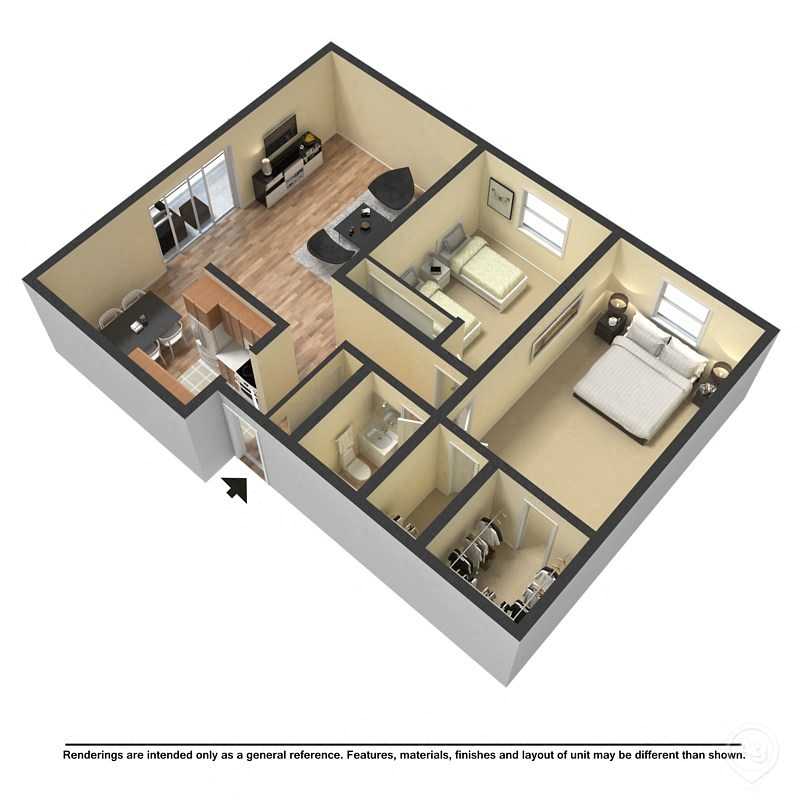 2 Bedroom  1 Bathroom
