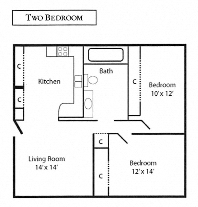 2 Bedroom 1 Bathroom
