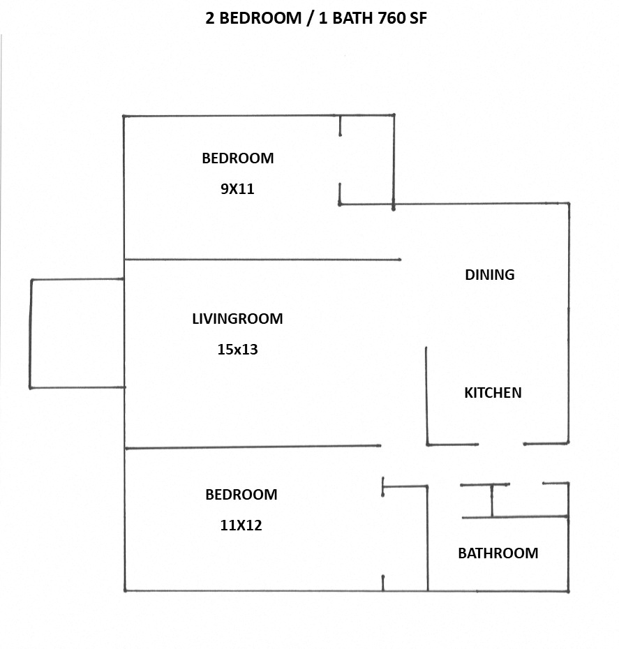 2 Bedroom 1 Bathroom