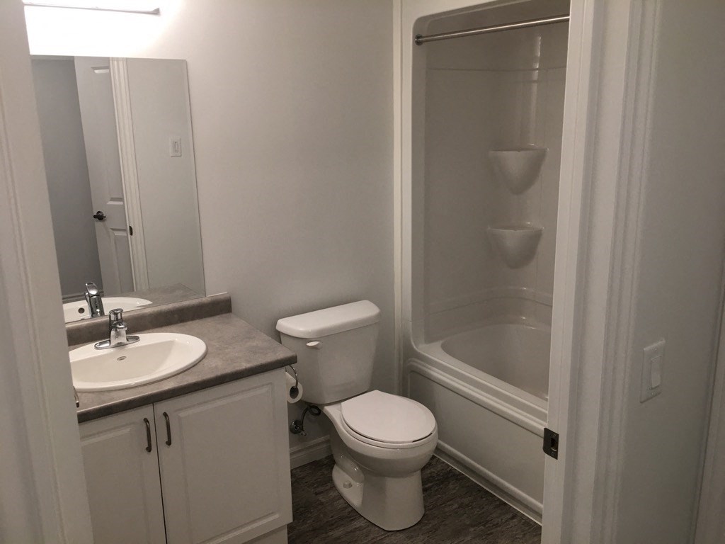 a bathroom with a toilet and a sink and a shower