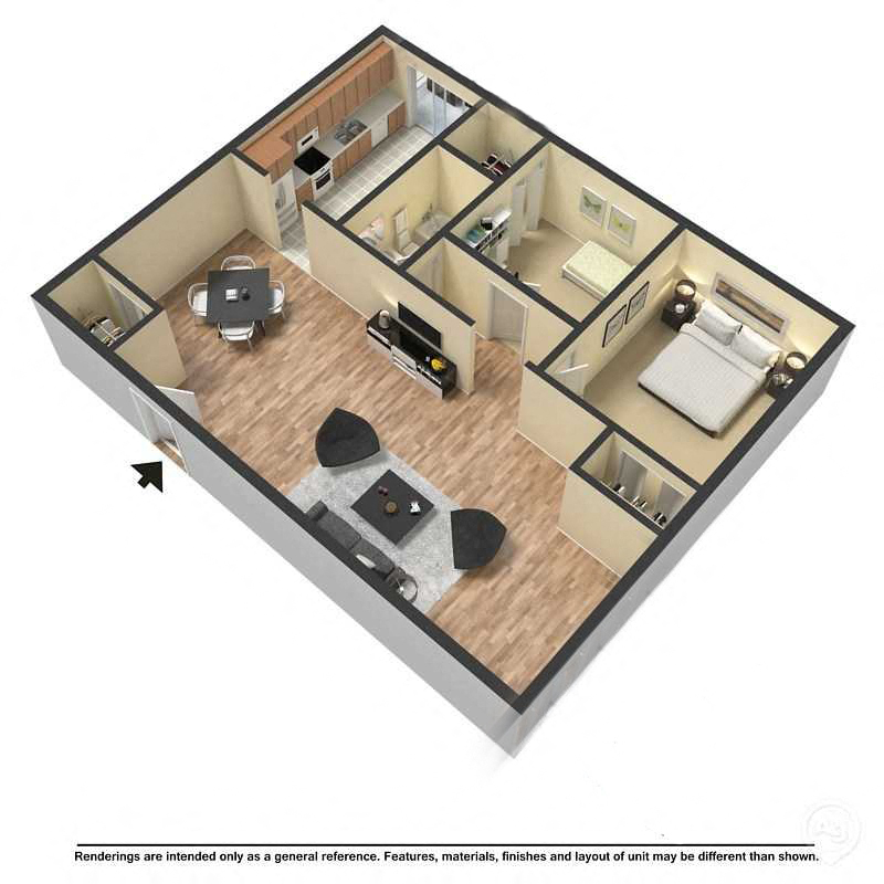 2 Bedroom 1 Bath
