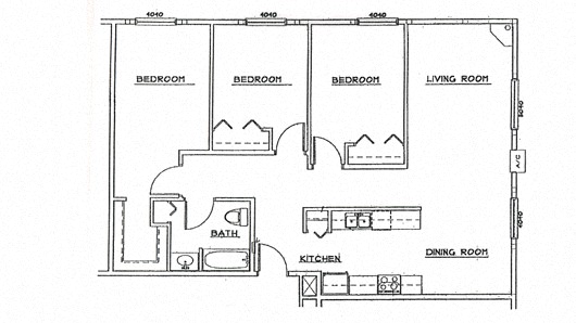 Three Bedroom One Bathroom