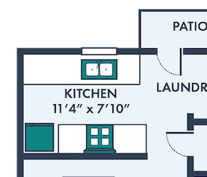 two bed one and half bath townhome