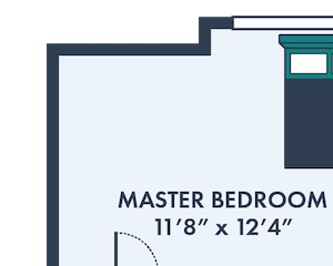 two bed one bath floor plan