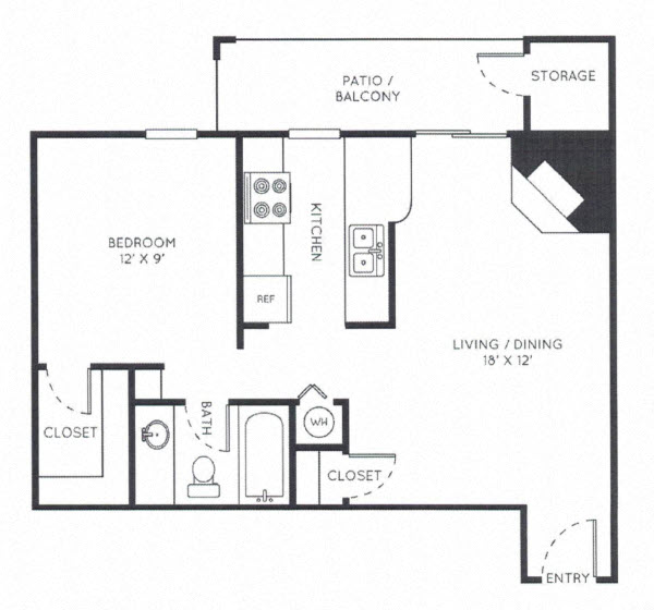 A3 - 1 Bed / 1 Bath