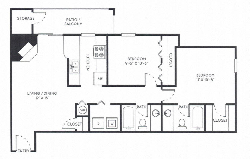 B1 - 2 Bed / 2 Bath