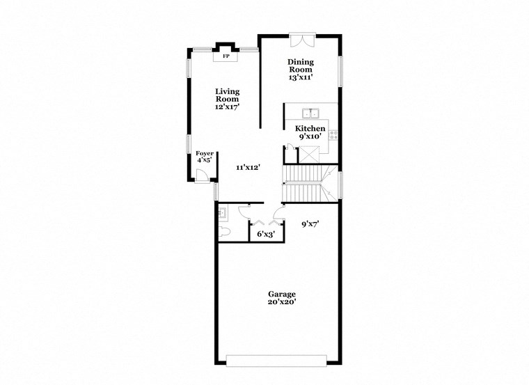 a floor plan of a house with a garage and a balcony