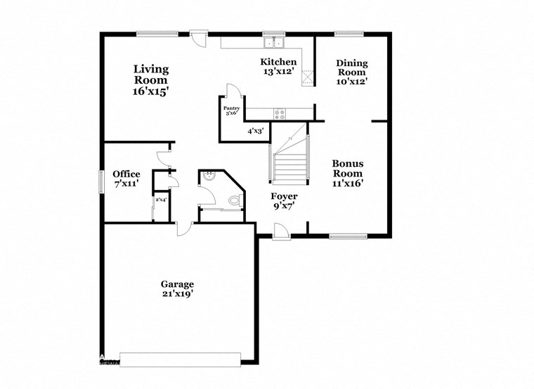 a floor plan of a house with a combination of bedrooms and a living room