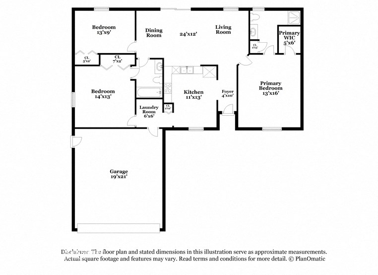 the schematic diagram of the floor plan of the residence
