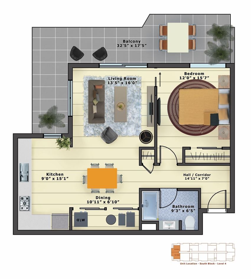 Emerald+ (1bed/1bath) stainless & tile
