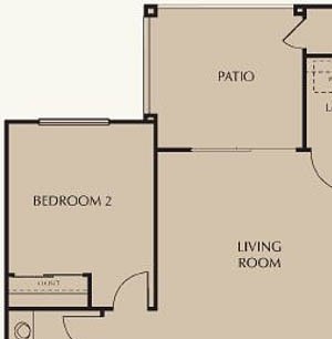 Two Bedroom Two Bath Floor Plan Two Bedroom Two Bath 1,105 sq.ft. Floor Plan at The Villas at Towngate, Moreno Valley, CA