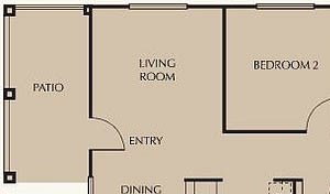 2 Bedroom 2 Bath Floor Plan 2 Bedroom 2 Bath 934 sq.ft. Floor Plan at The Villas at Towngate, California, 92553
