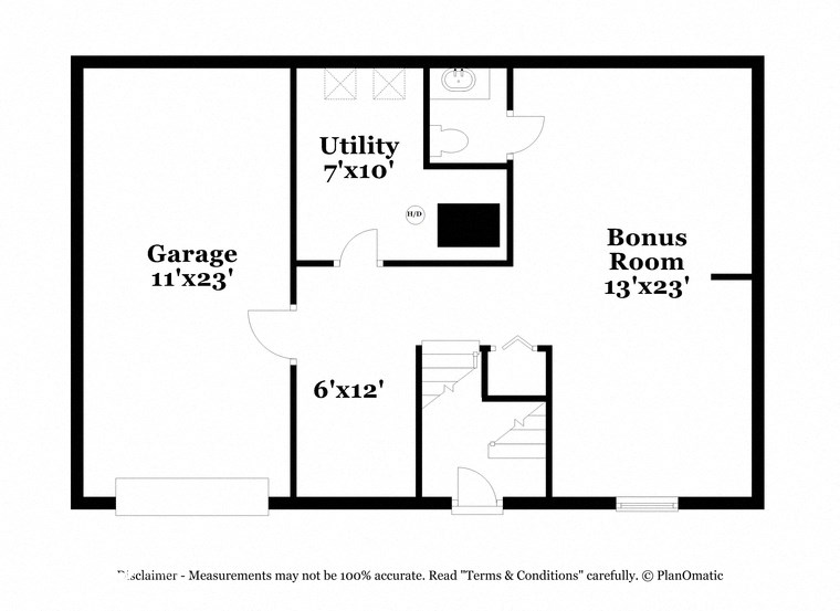 a floor plan of a house with a bedroom and a bonus room
