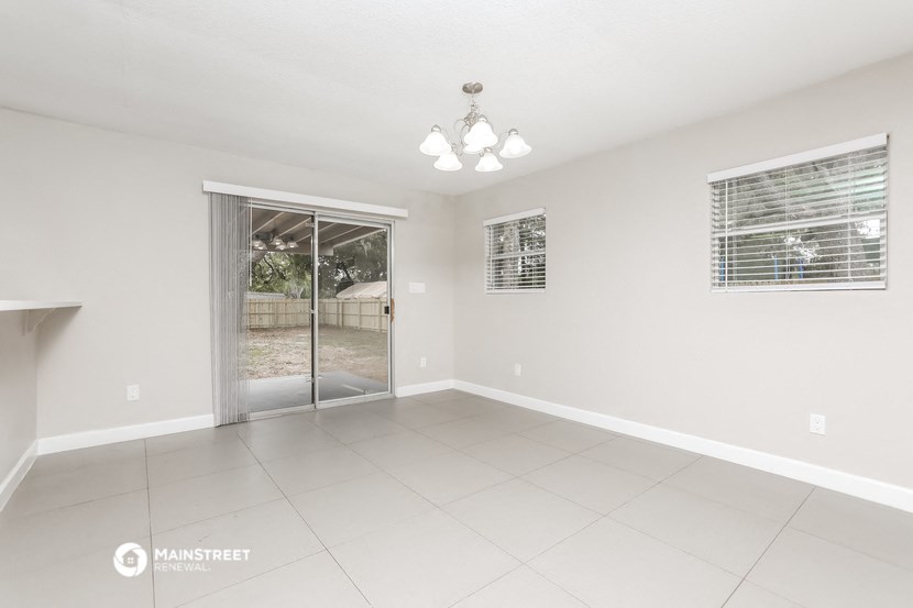 the living room and dining room are spacious and clean