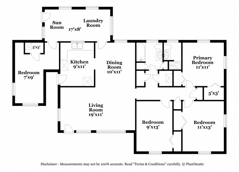 a floor plan of a house with bedrooms and a living room