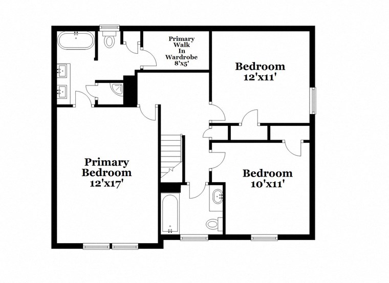 a floor plan of a house with a bedroom and a bathroom