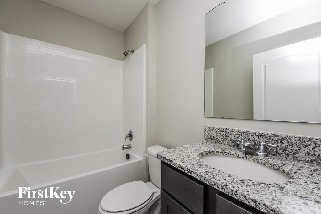 a bathroom with a sink and a toilet and a shower