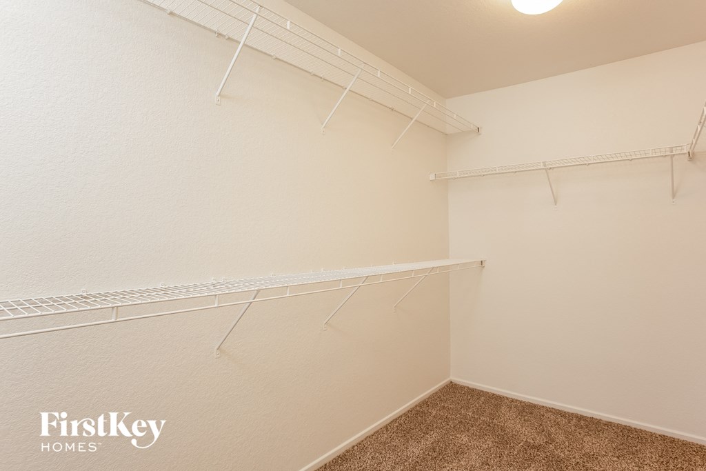 the spacious closets in the bedrooms of the flats at hickory commons apartments