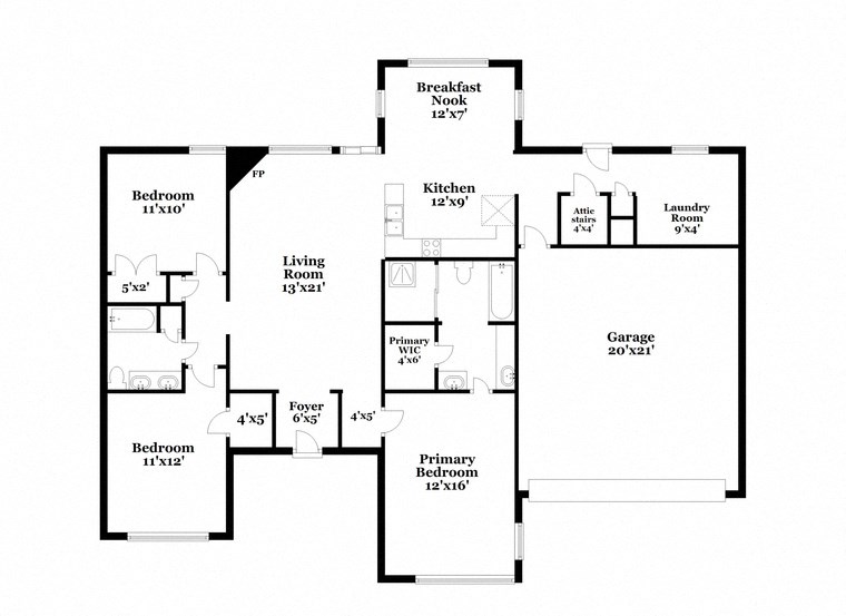 a floor plan of a house with two floors and a garage