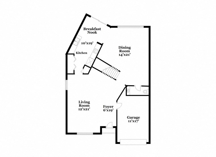 a floor plan of a house with a bedroom and a living room