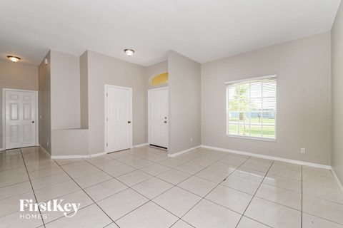 the living room and dining room are spacious and clean