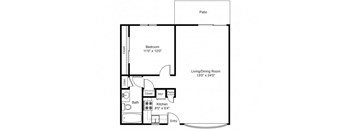 Taymil Holly House 1 Bedroom 1 Bathroom Floor Plan