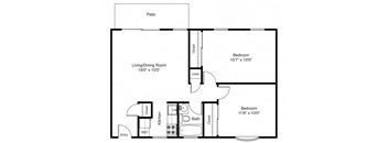 Taymil Holly House 2 Bedroom 1 Bathroom Floor Plan