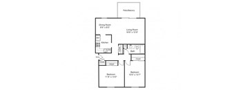 Taymil Woodruff Court 2 Bedroom 1 Bathroom Floor Plan