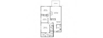 Taymil Woodruff Court 3 Bedroom 2 Bathroom Floor Plan