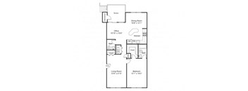 Taymil Fairhaven Residential Gardens 1 Bedroom 1.5 Bathroom Floor Plan