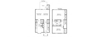 Taymil Fairhaven Residential Gardens 2 Bedroom 1.5 Bathroom Floor Plan