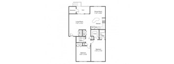 Taymil Fairhaven Residential Gardens 2 Bedroom 2 Bathroom Floor Plan