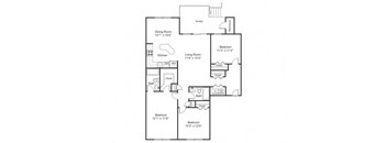 Taymil Fairhaven Residential Gardens 3 Bedroom 2 Bathroom Floor Plan