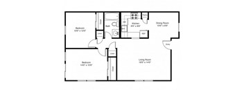 Taymil Francis Crossing 2 Bedroom 1 Bathroom Floor Plan
