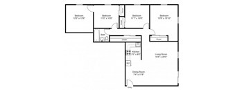 Taymil Francis Crossing 4 Bedroom 1 Bathroom Floor Plan