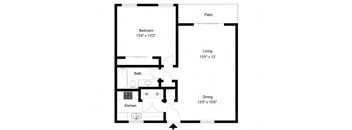 Taymil Yarmouth Green 1 Bedroom 1 Bathroom Floor Plan